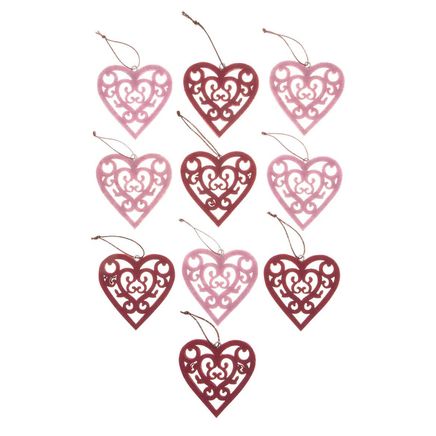 Valentine's Day Ornaments, Set of 10-358082