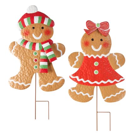 Gingerbread Girl & Boy Stakes Set of 2 by Fox River Creation-360324