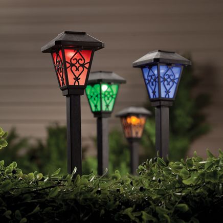 Black Color Changing Solar Lights, Set of 6-360504