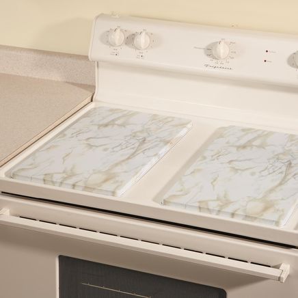 White Marble Burner Covers Set of 2-362361