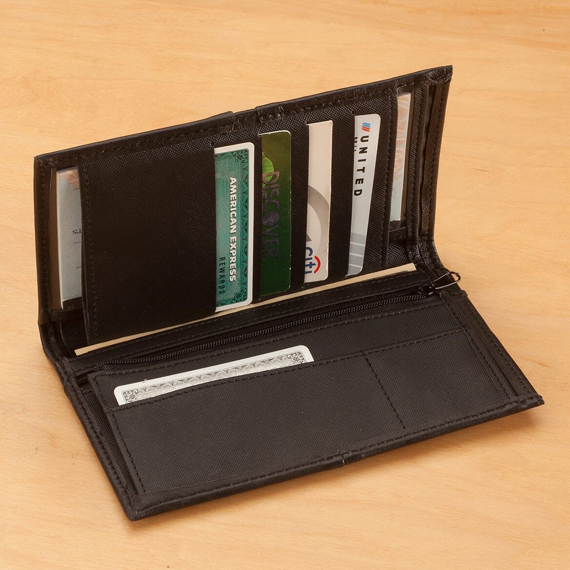 RFID Leather Checkbook Wallet-362915