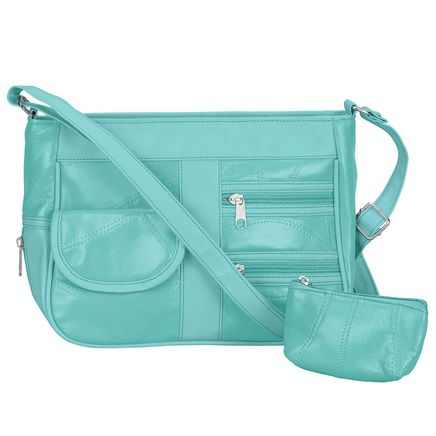 Lamb Leather Handbag, 2-Piece Set-363214