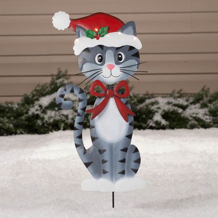Metal Solar Christmas Cat Stake by Fox River™ Creations-363444