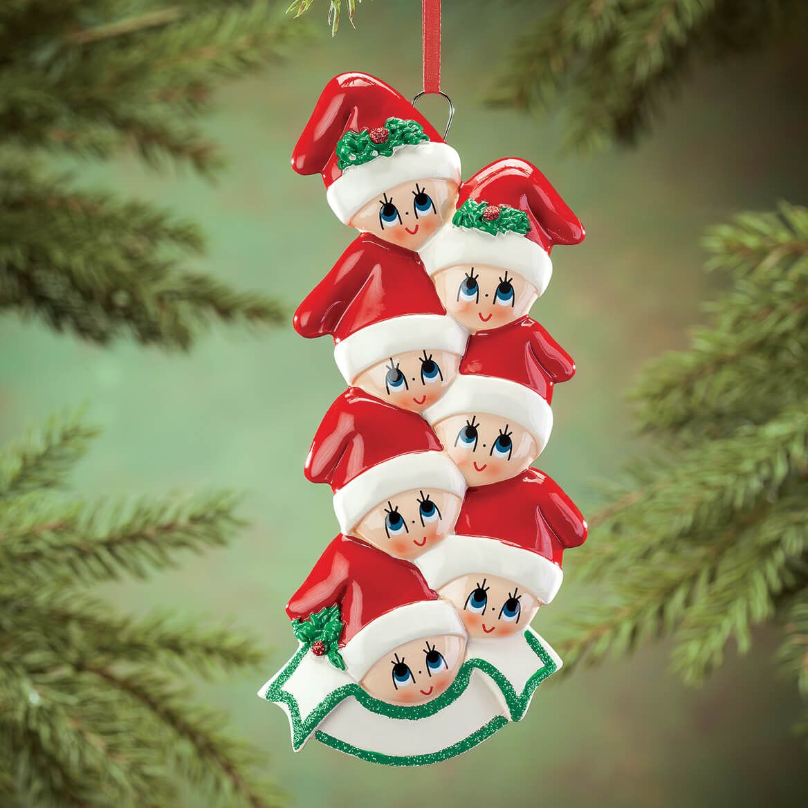 Family in Stocking Caps Ornament, Family of 7-364868