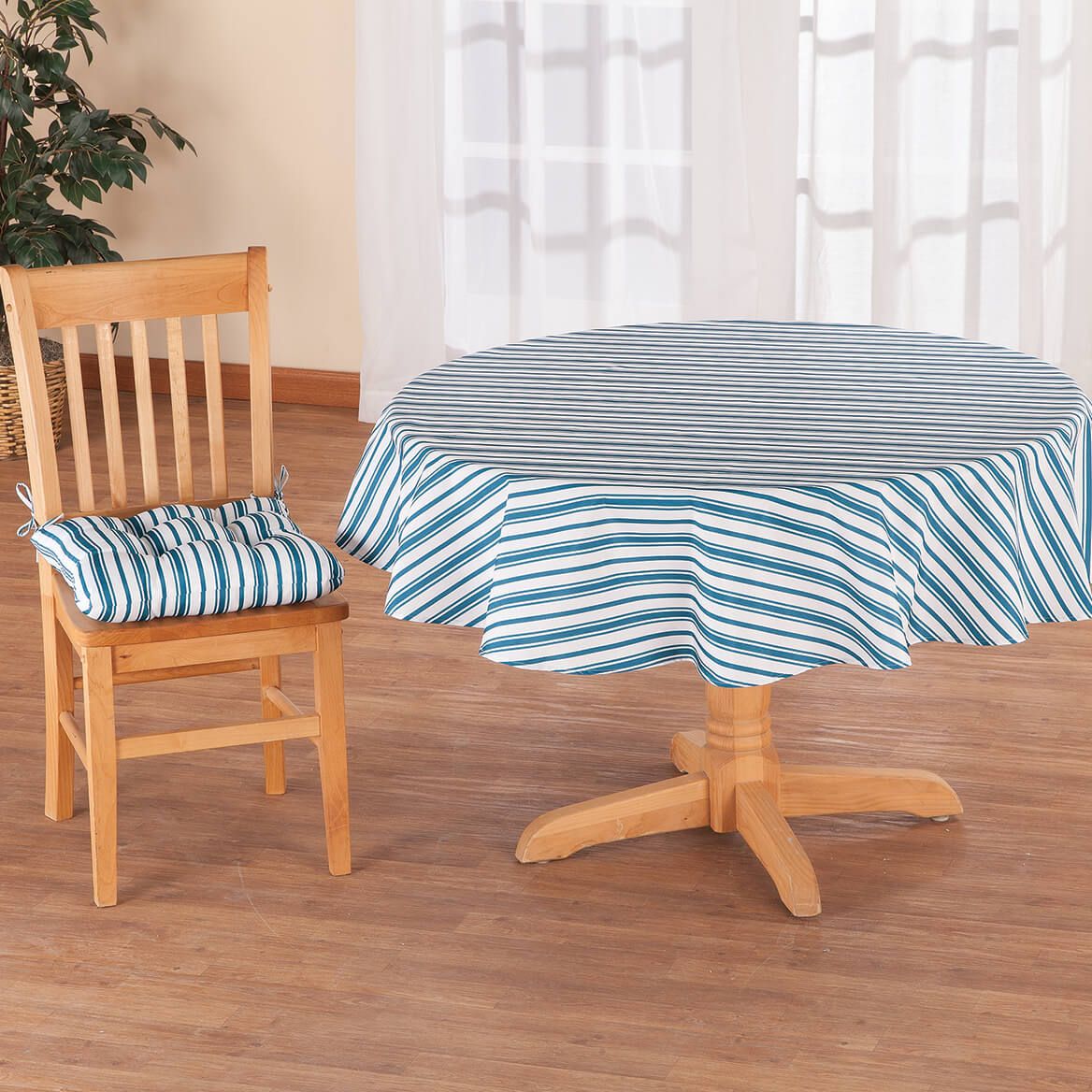 William Roberts Blue Stripe Tablecloth-367567