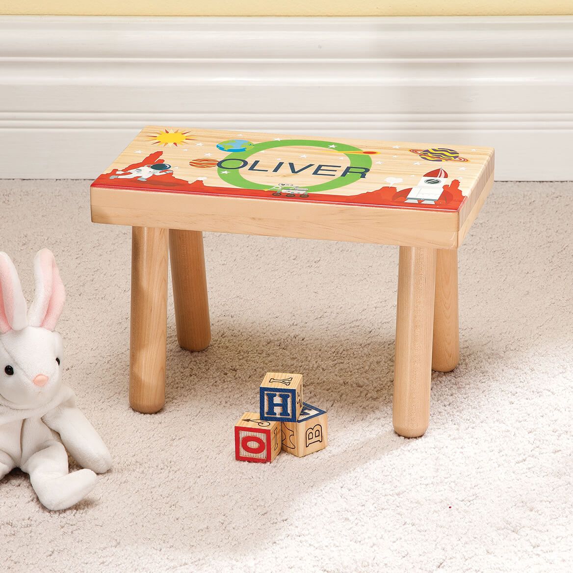 Personalized Space-Themed Children's Step Stool-368056
