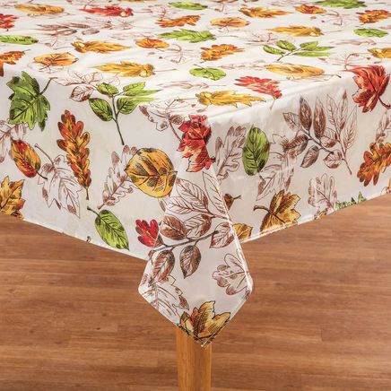 Pressed Leaves Oilcloth Tablecloth-368074