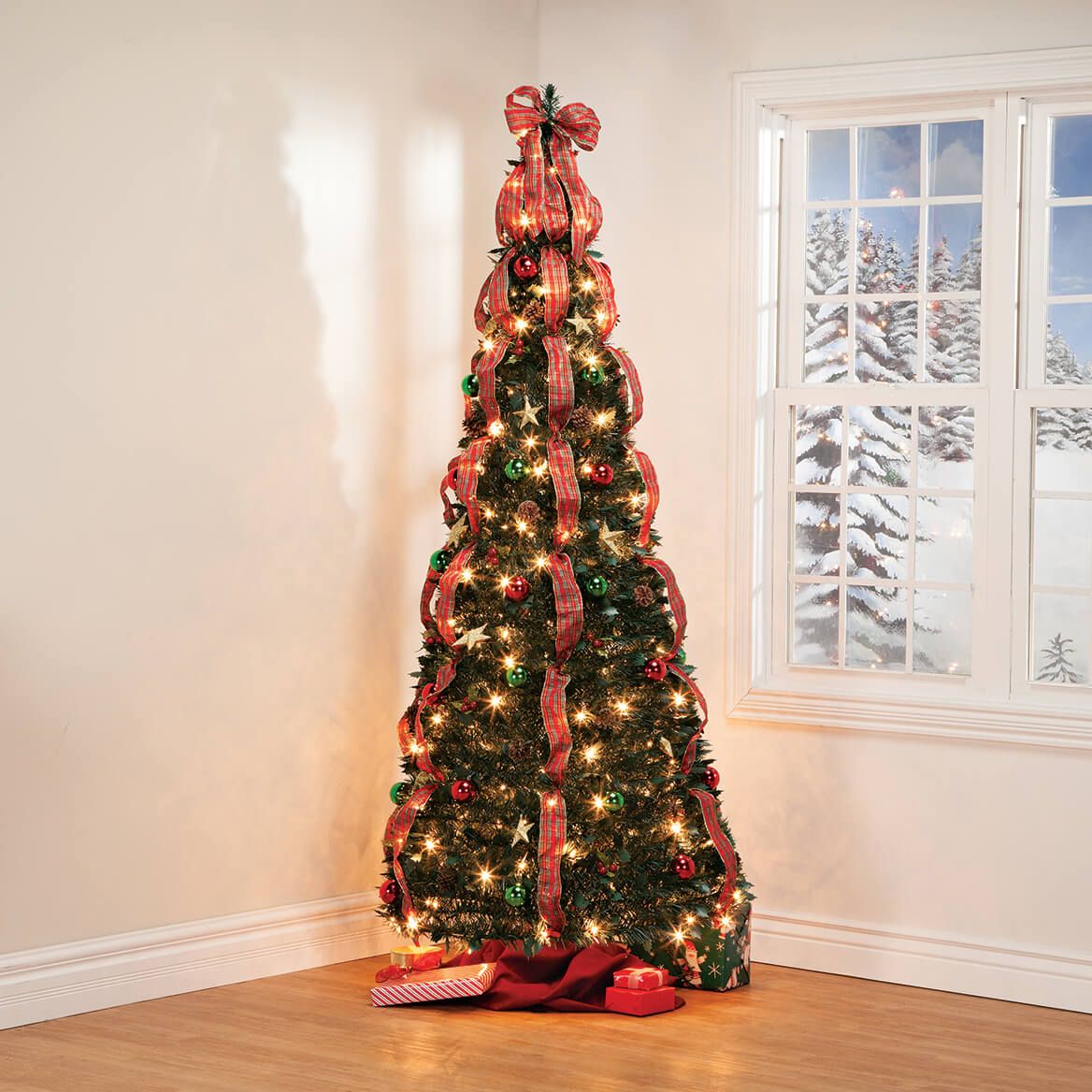7' Plaid Pull-Up Tree by Holiday Peak™      XL-368144