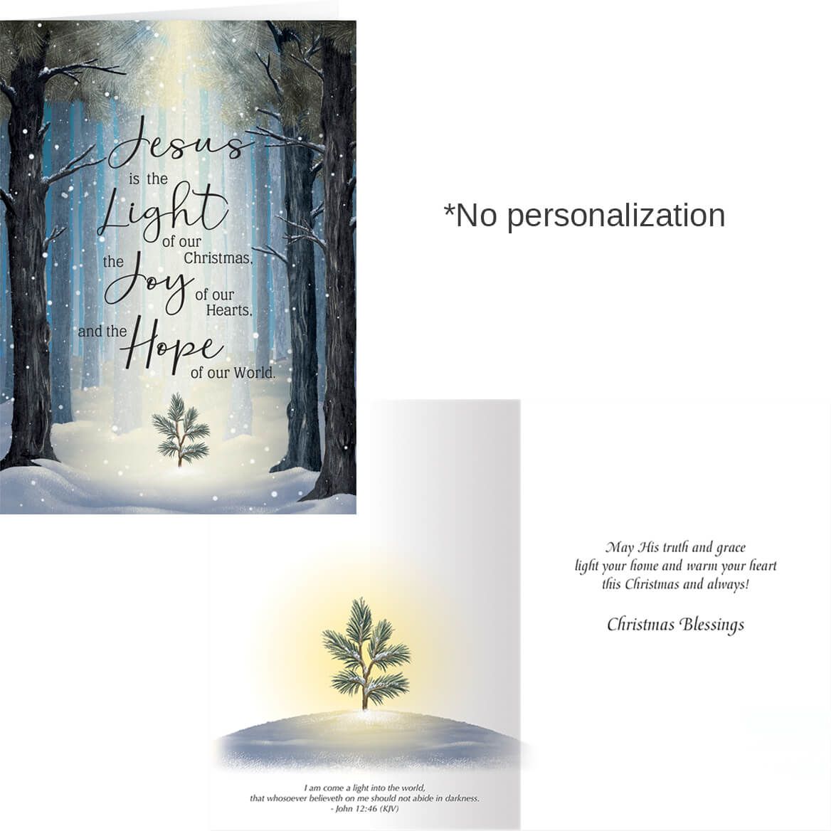 Personalized He is the Light Christmas Card Set of 20-368237