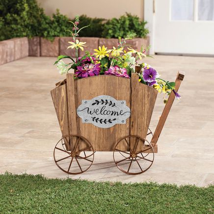 Welcome Wagon Wooden Planter Box-368961
