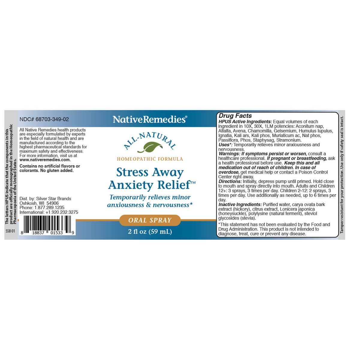 NativeRemedies® Stress Away Anxiety Relief Oral Spray-369553