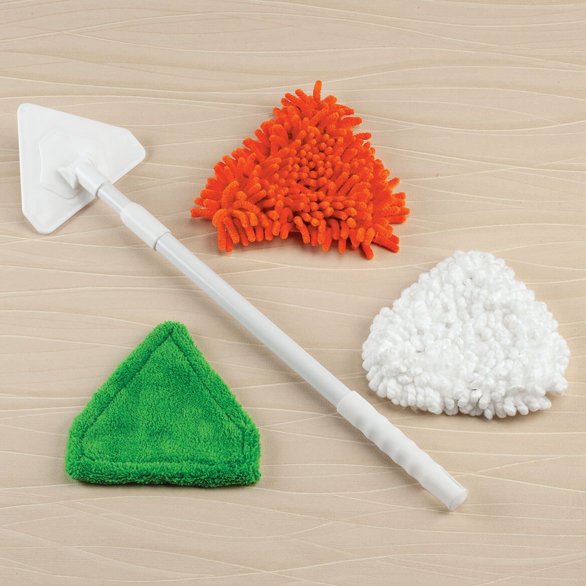 Telescopic Multi-Purpose Triangular Cleaner with 3 Heads-369655