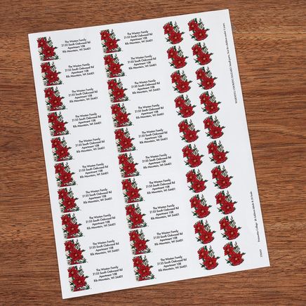 Personalized Poinsettia Collage Labels and Envelope Seals 20-370163