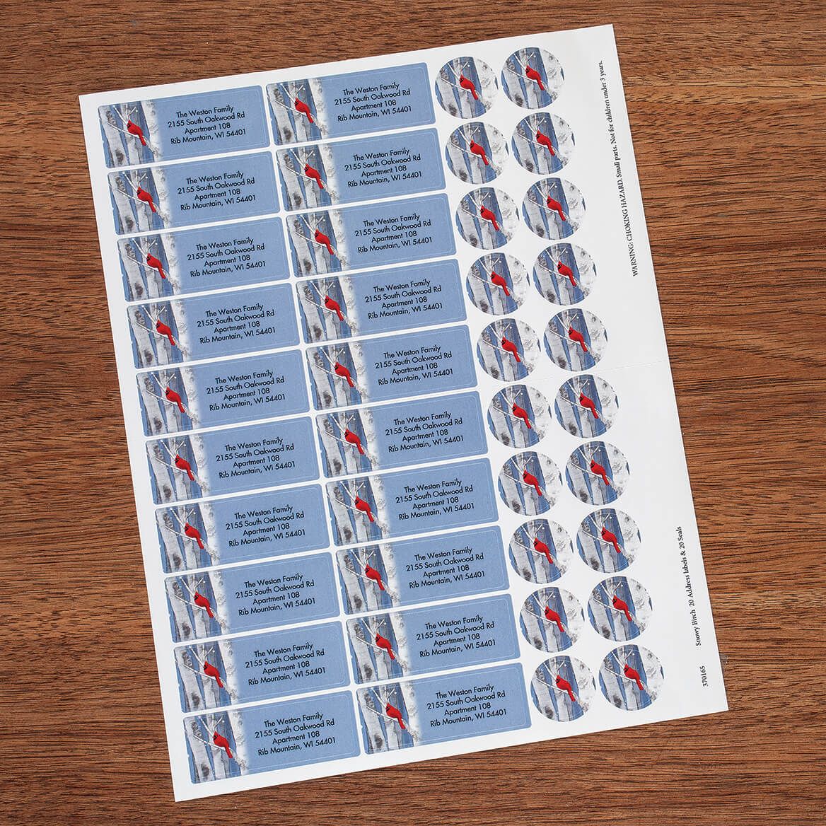 Personalized Snowy Birch Labels and Envelope Seals 20-370165