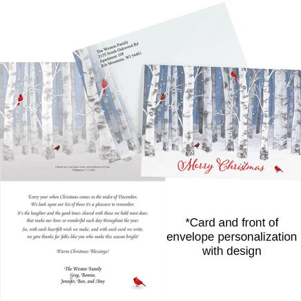 Personalized Snowy Birch Christmas Cards Set of 20-370189