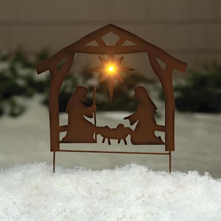 Metal Solar Nativity Scene Yard Stake by Fox River™ Creation-370324