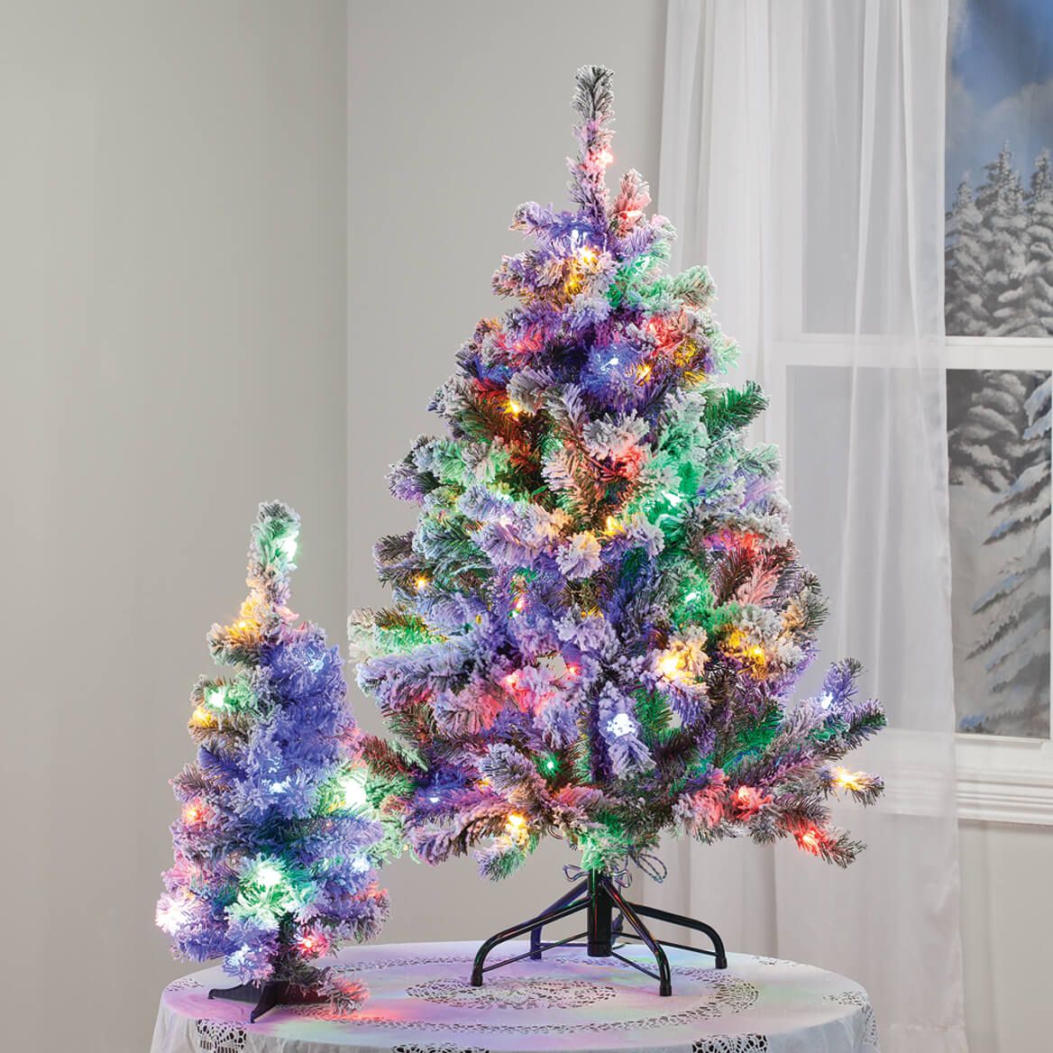 2' Color-Changing Flocked Tree Holiday Peak™-370700