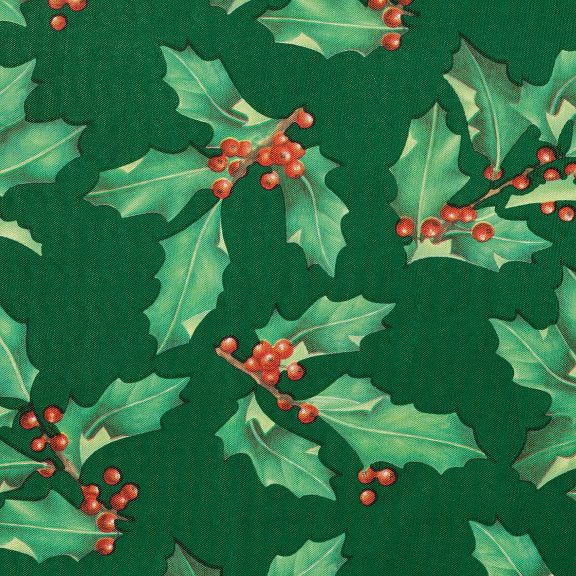 Holly Holiday Vinyl Elasticized Table Cover-370741