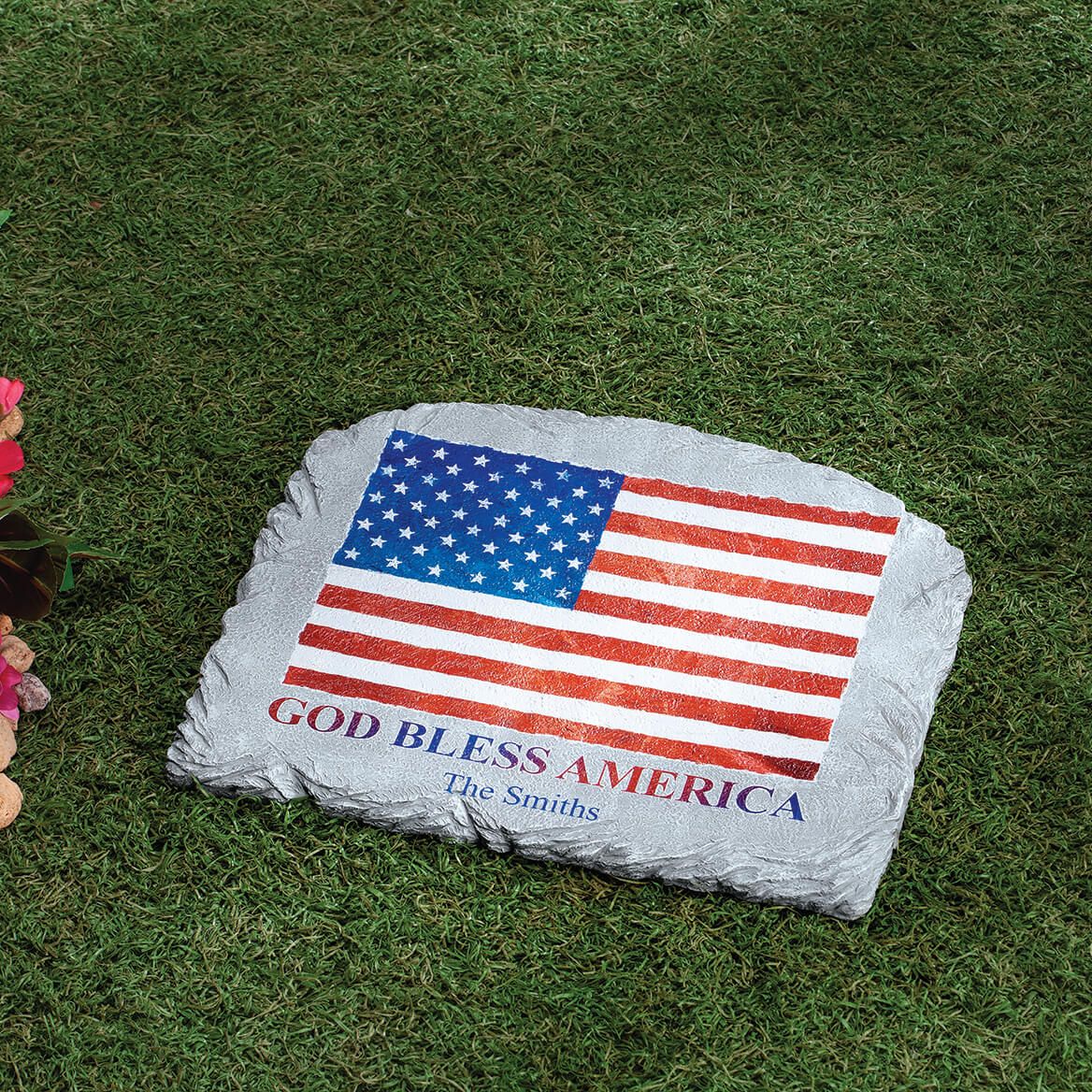 Personalized God Bless America Flag Garden Stone-371658