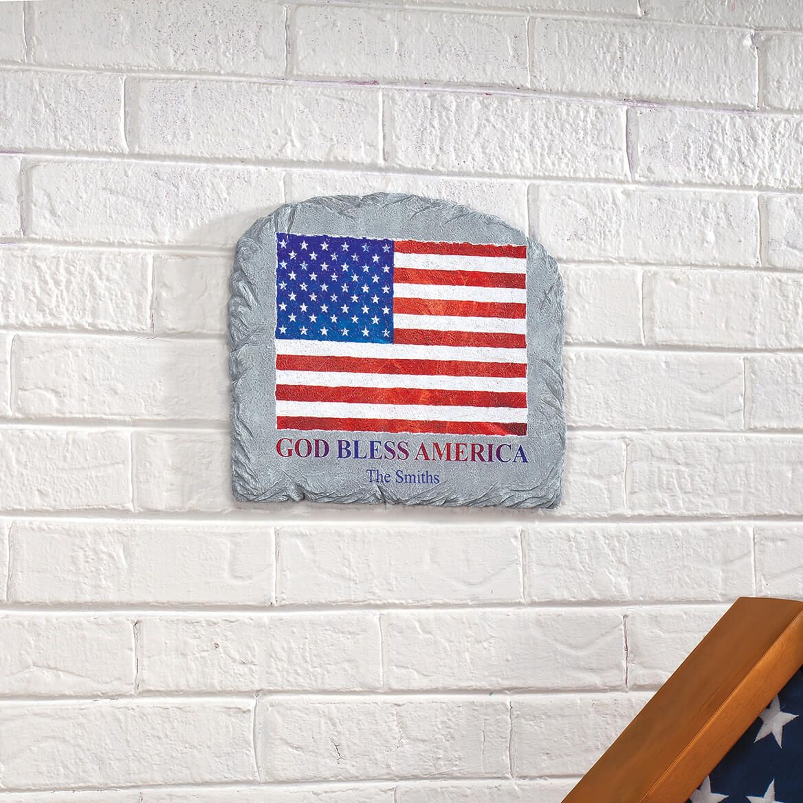 Personalized God Bless America Flag Garden Stone-371658