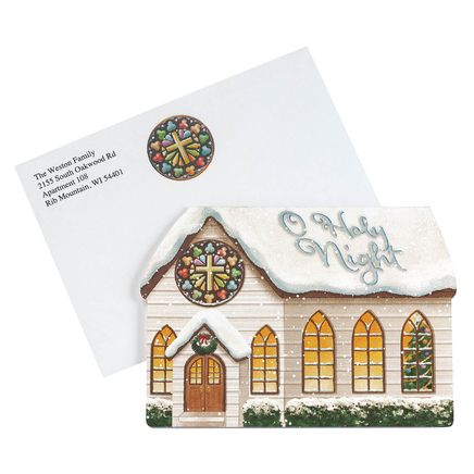 Die Cut Chapel Christmas Card Set of 20-371899
