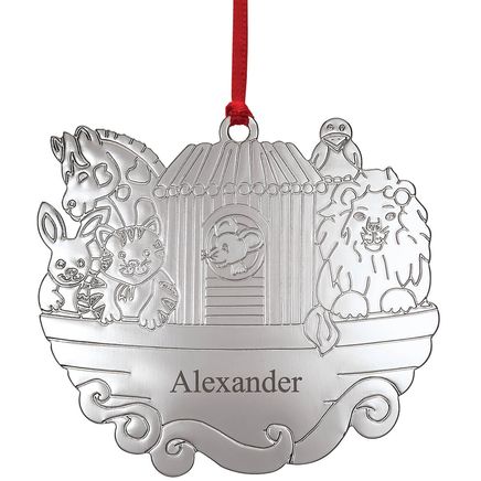 Personalized Silver-Tone Noah's Ark Ornament-371994