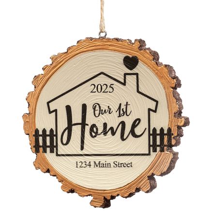 Personalized Our 1st Home Resin Wood Slice Ornament-372086