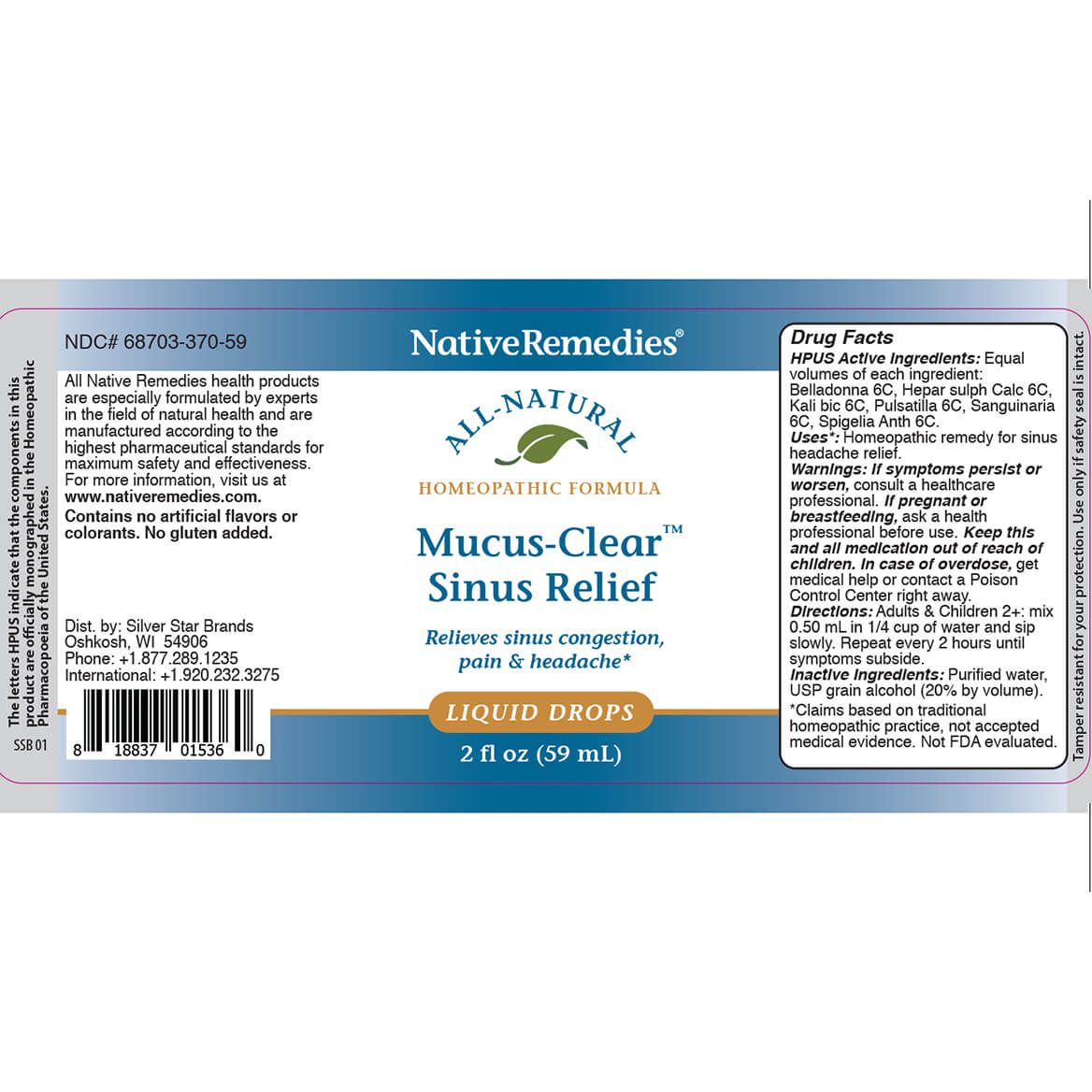 Mucus-Clear™ Sinus Relief for Sinus Pain and Congestion-372251