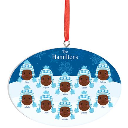 Personalized Dark Skintone Winter Hat Family Ornament-372382