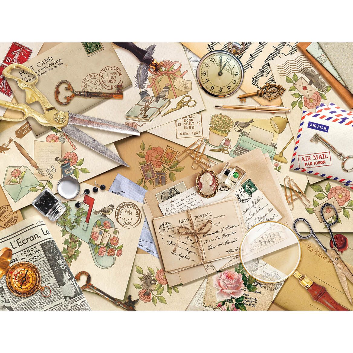 Vintage Correspondence and Nature Jigsaw Puzzle by Holiday Peak™, 624 pieces-372614