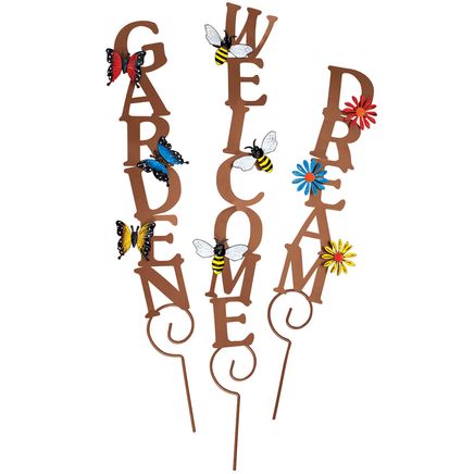 Metal Word Garden Stakes by Fox River™ Creations, Set of 3-372628