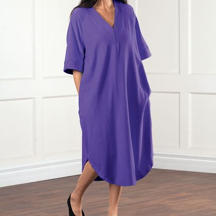 V Neck Purple Terry Caftan by Sawyer Creek™-372658