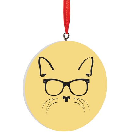 Personalized Hipster Kitty Ornament-372725
