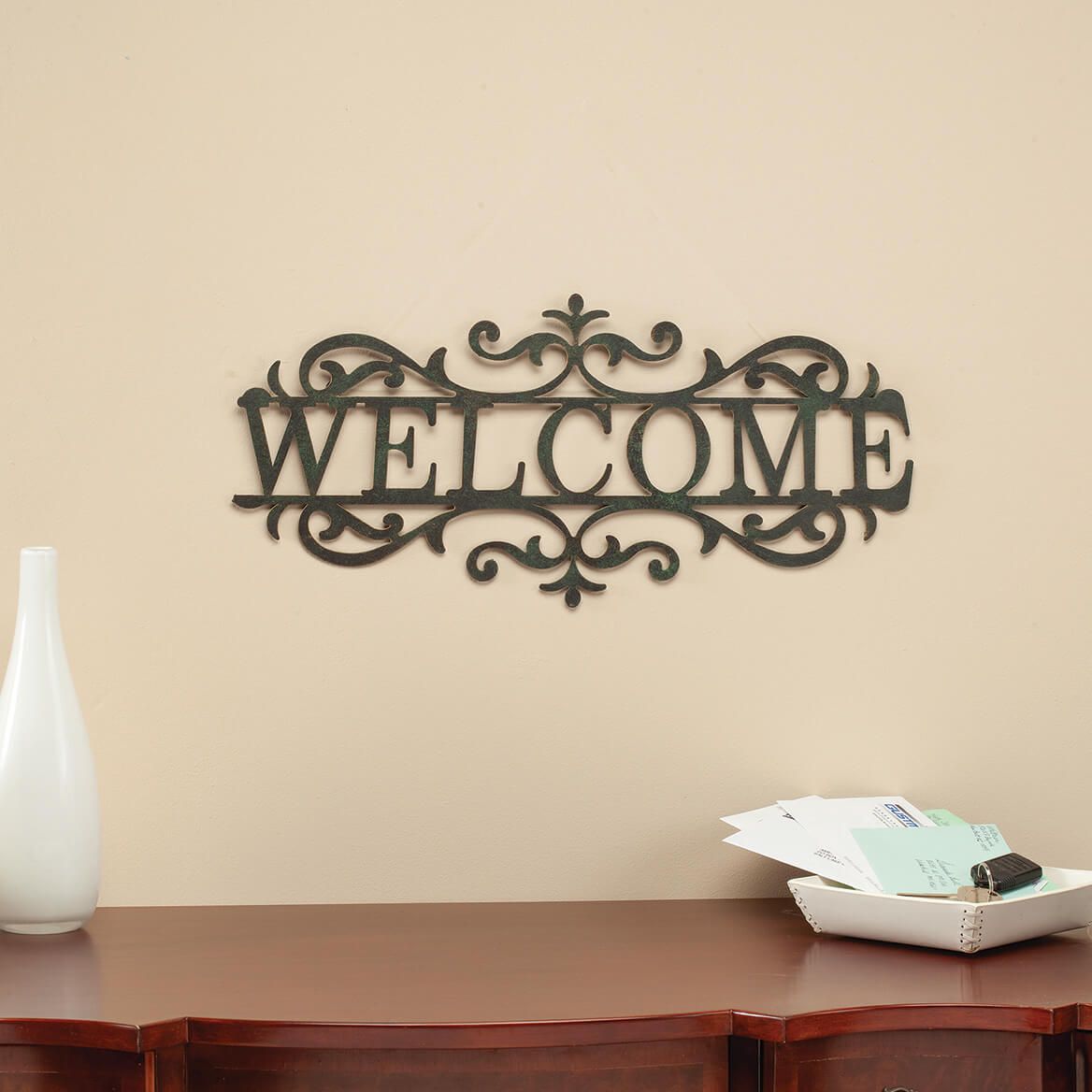 Welcome Vintage Style Green Wall Decor-372834