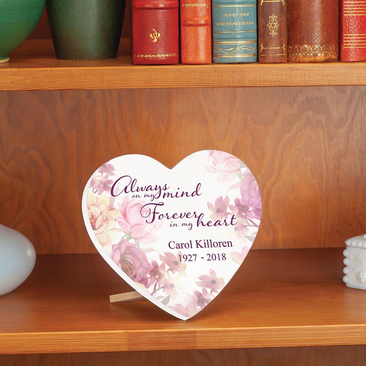 Personalized "Always On My Mind" Memorial Heart Table Sitter-372910