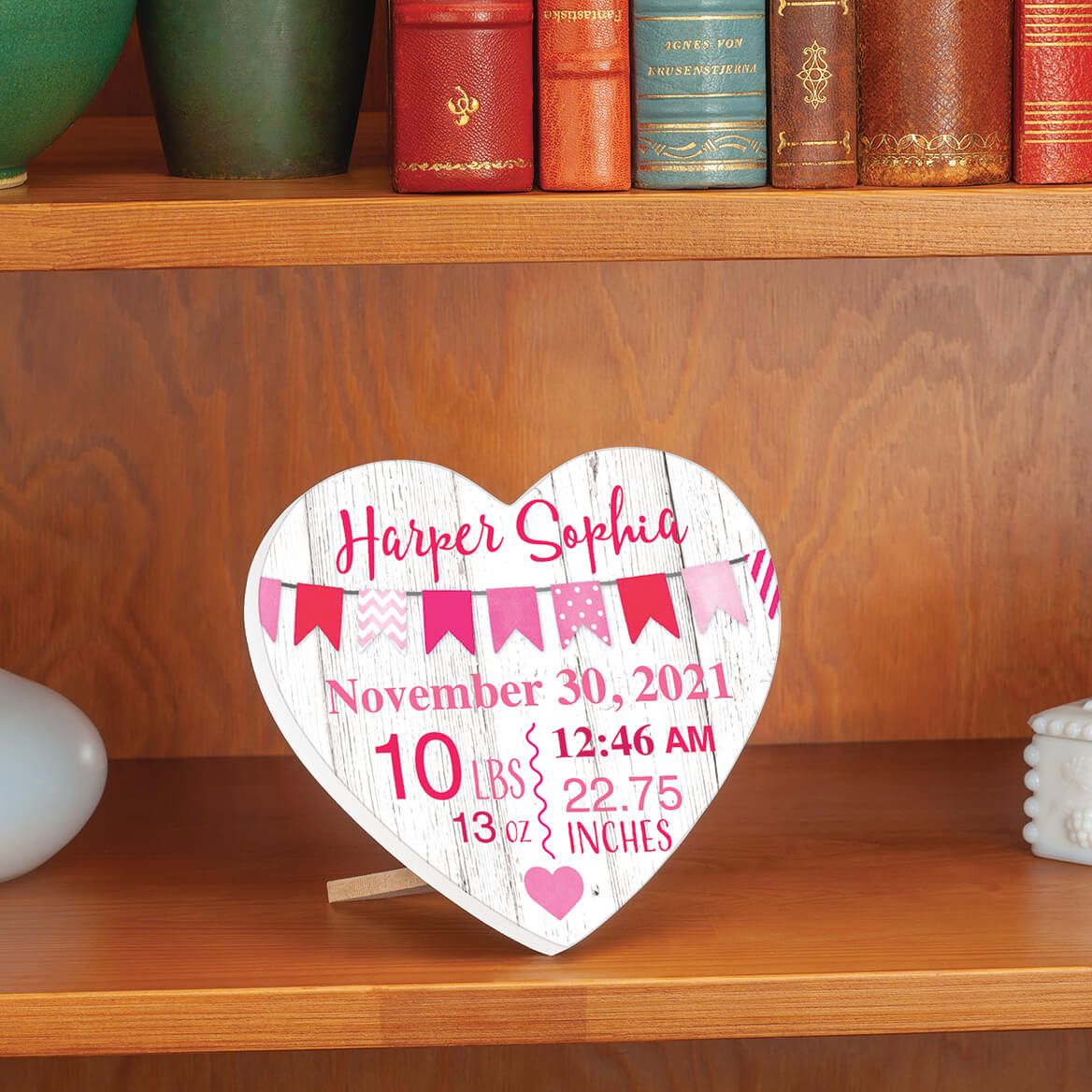 Personalized Birth Announcement Heart Table Sitter-372913