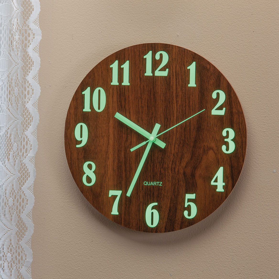 Wood Glow in the Dark Wall Clock-372930