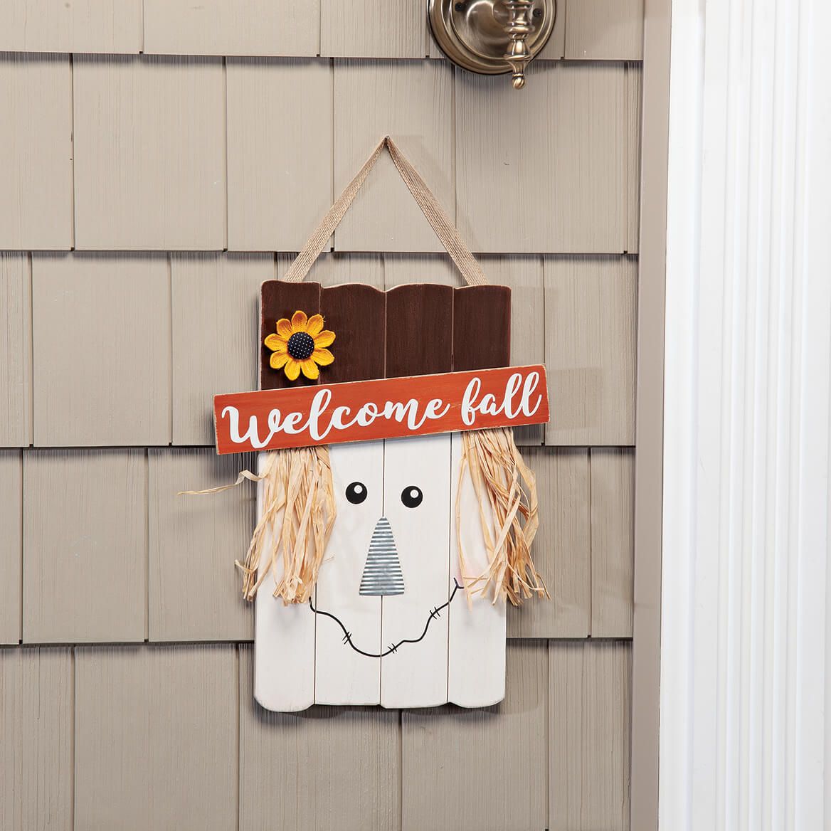 Welcome Fall Scarecrow Hanger by Holiday Peak™-373024