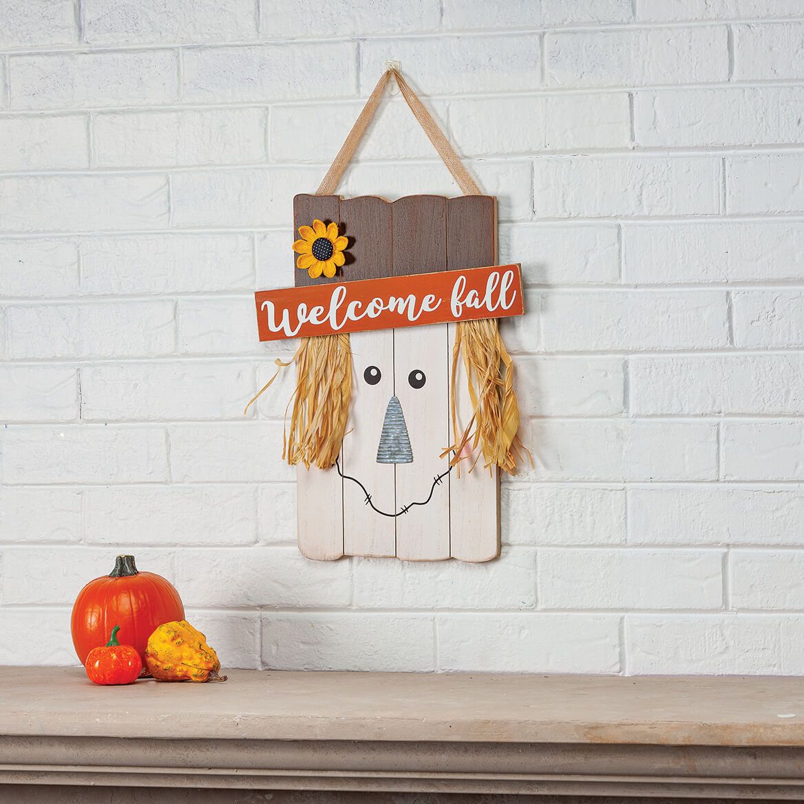 Welcome Fall Scarecrow Hanger by Holiday Peak™-373024