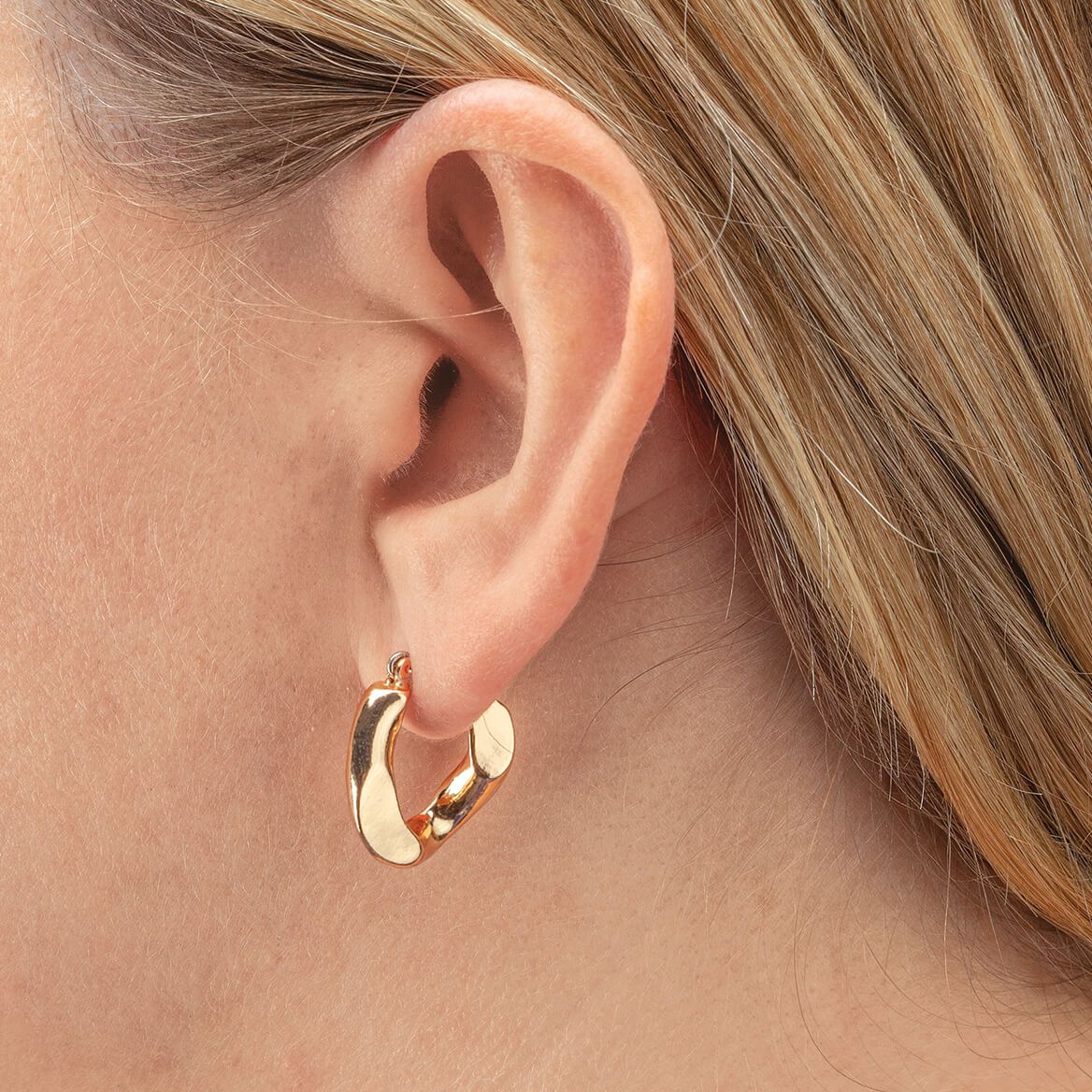 Two-Tone Double Link Drop Earrings-373273