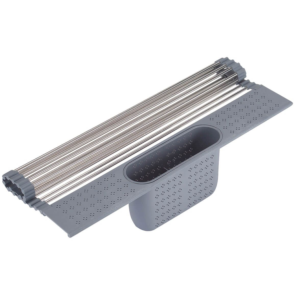 Over-the-Sink Roll-Up Drying Rack with Utensil Holder by Home Marketplace