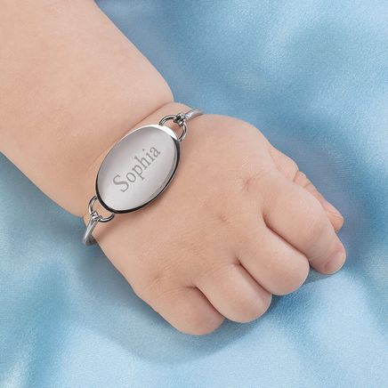 Personalized Stainless Steel Baby Bangle Bracelet-373350