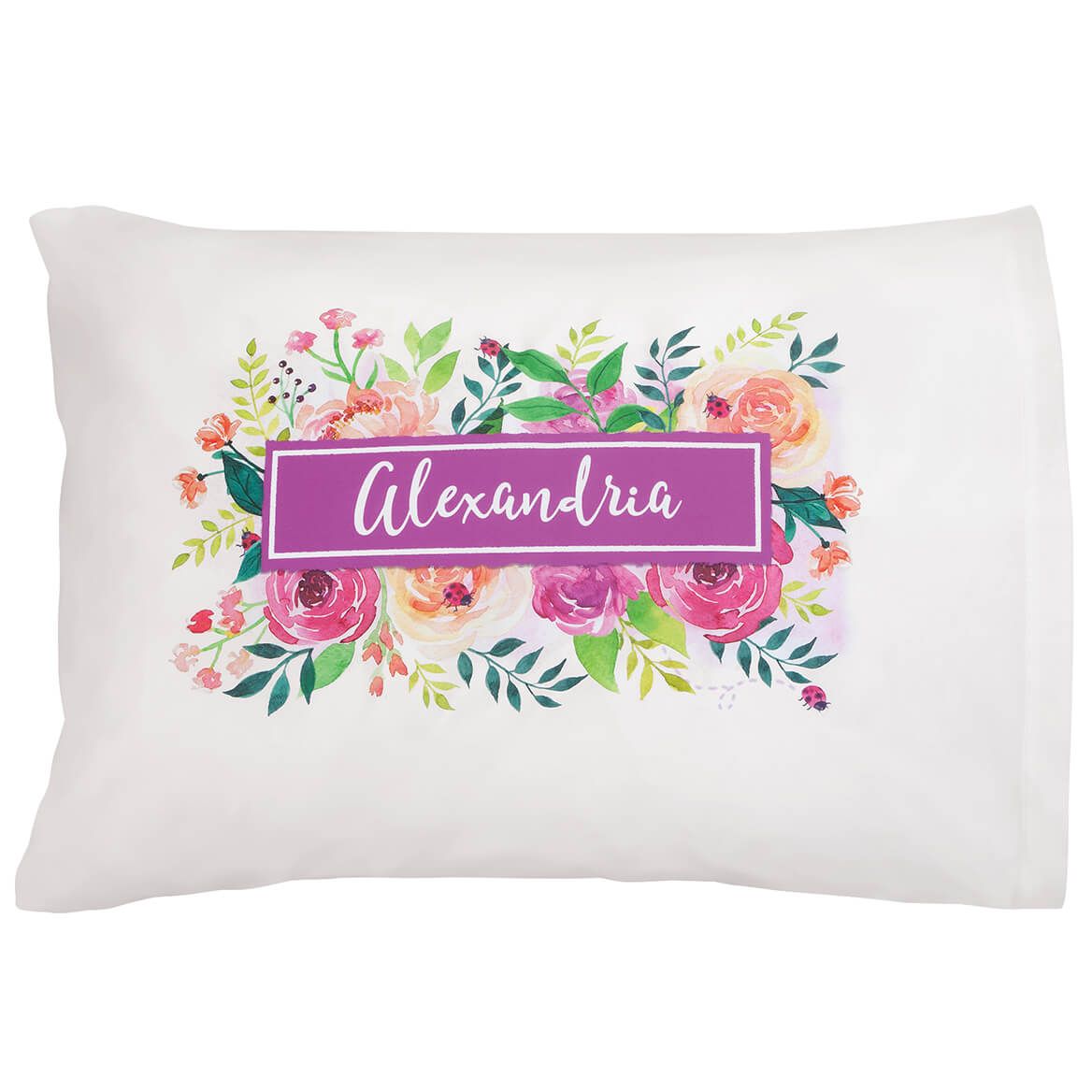Personalized Watercolor Floral Pillowcase-373526