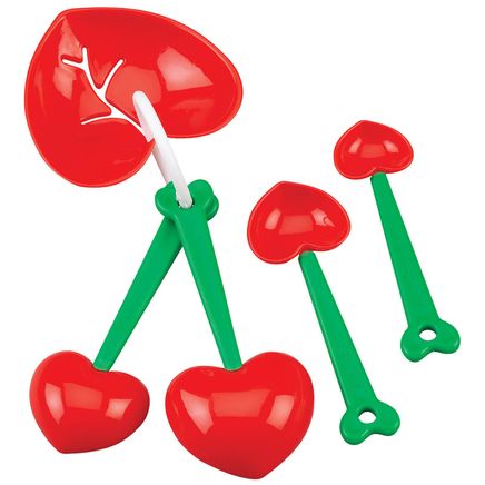 View product details for Cherry Measuring Spoons with Egg Separator by Chef's Pride