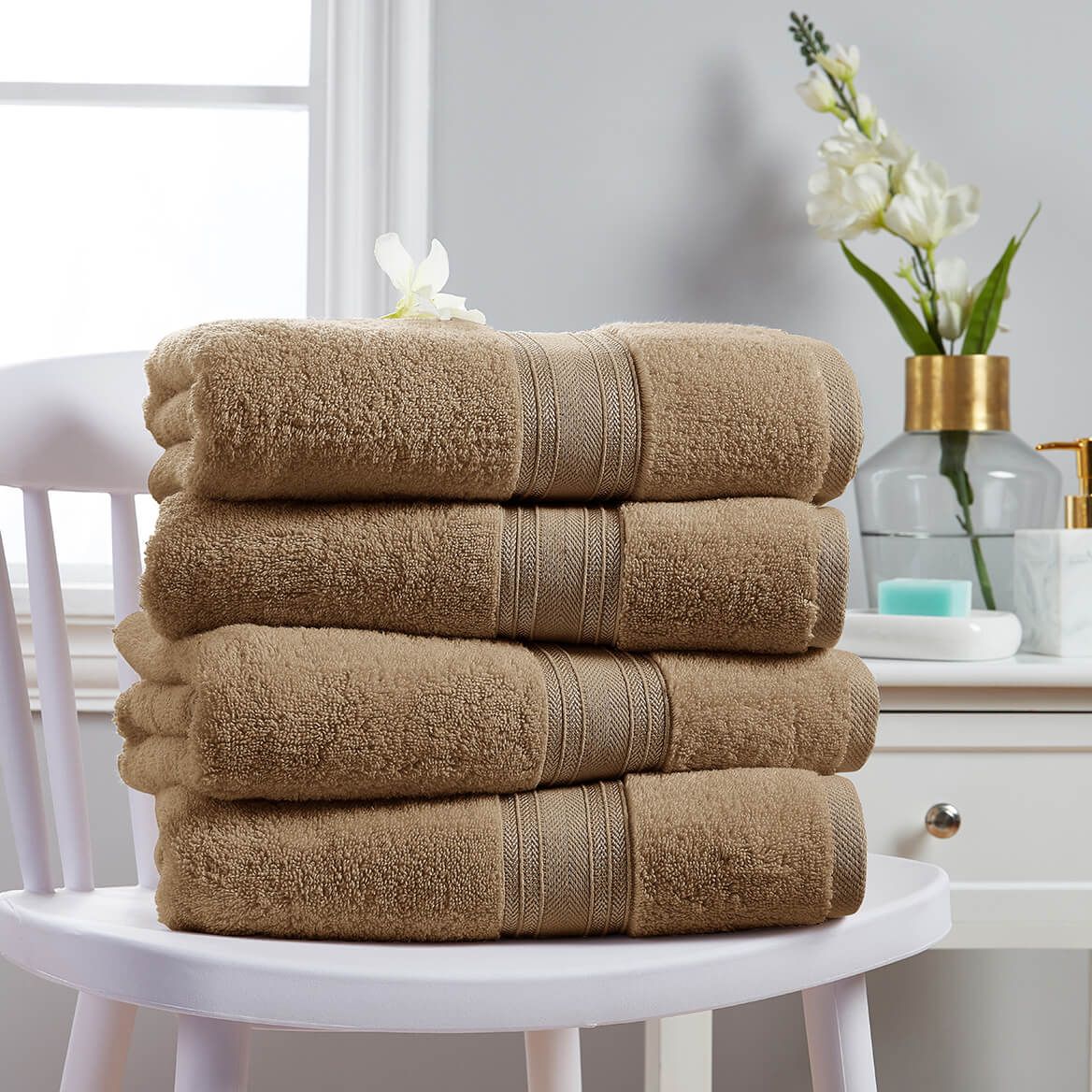 Cotton Spa Collection Oversized 4 Piece Bath Towel Set-373585