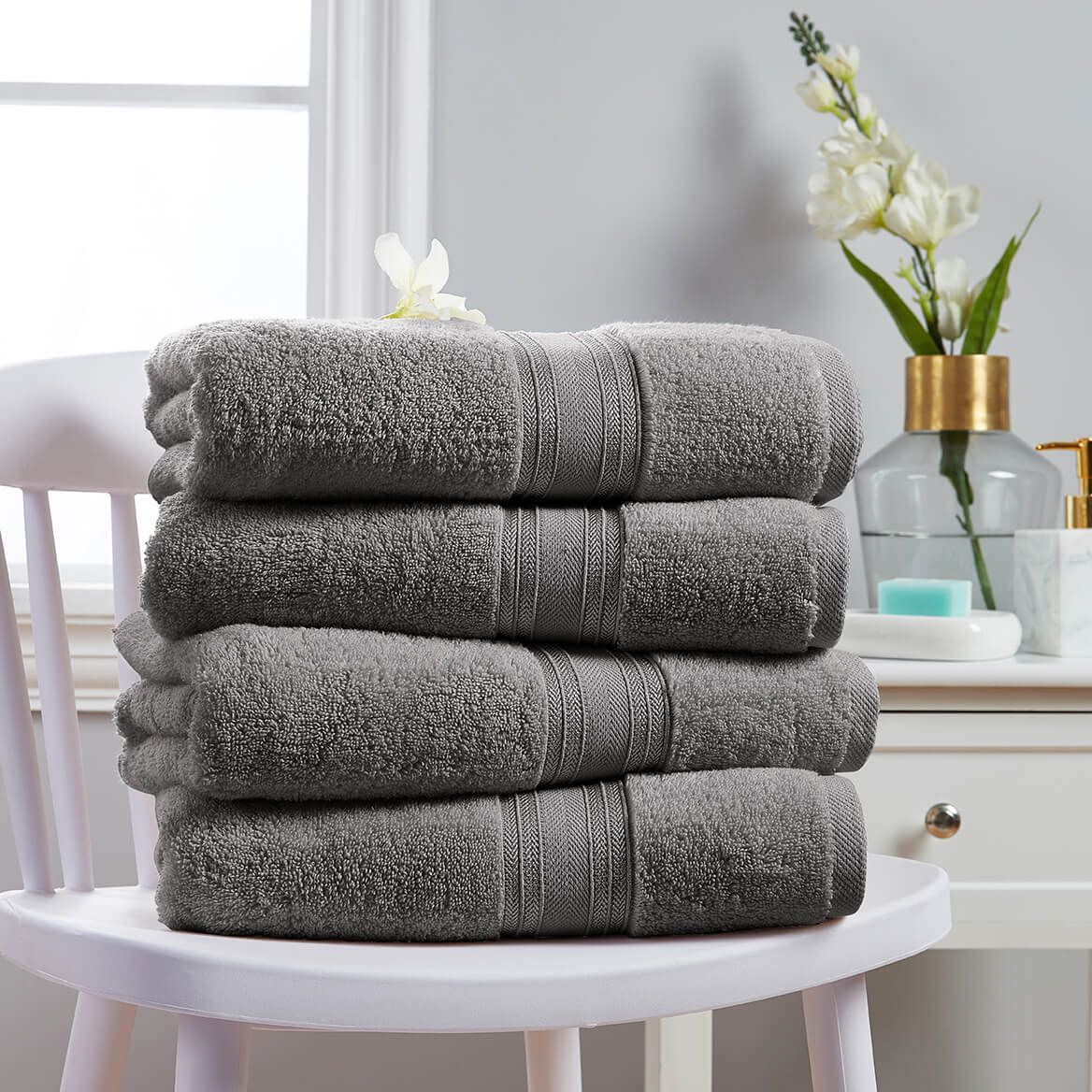 Cotton Spa Collection Oversized 4 Piece Bath Towel Set-373585