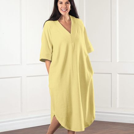 V-Neck Yellow Terry Caftan by Sawyer Creek™-373606