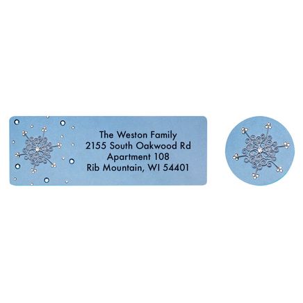 Personalized Elegant Snowflake Labels and Seals, Set of 20-373646