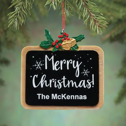 Personalized Merry Christmas Chalkboard Ornament-373660