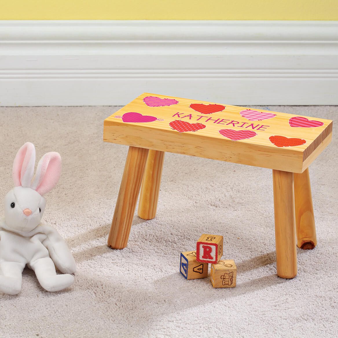 Personalized Heart-Themed Children's Step Stool-373822